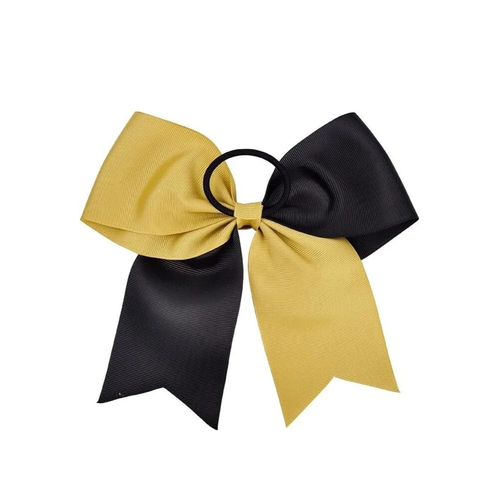 12 count 8” Two Tone Gold & Black Handmade Ponytail  for Teens,Tween dance